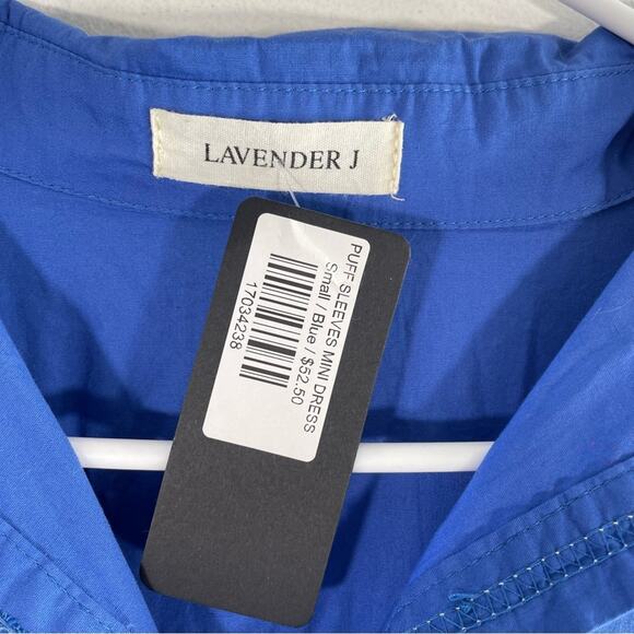 NWT Vici Lavender J Blue 100% Cotton Poplin Button Down Shirt Mini Dress Small - Picture 13 of 15